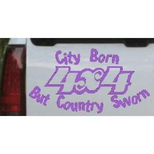 Purple 16in X 8.5in    City Born But Country Sworn Off Road Car Window 