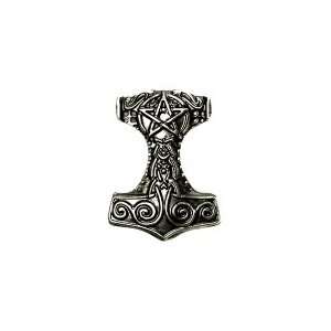 Brooch Thors Hammer so Nordic symbol, 29 X 41 Mm, Silver 