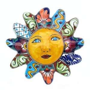  Talavera 10 Sun Face with Rays Wall Decor, Assorted 