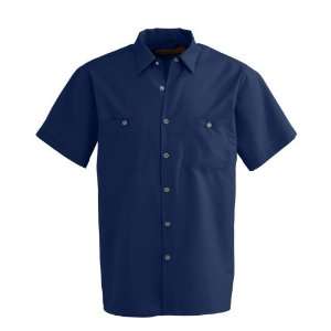  Shirt, Unisex Work, 65p/35c, S/s, Navy, Lrg Health 