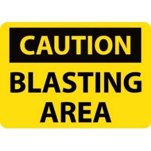  Caution, Blasting Area, 14X20, Rigid Plastic: Industrial 