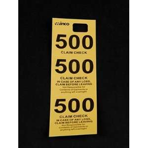   Yellow 3 Part Paper Coat Room Check 500 / Box: Office Products