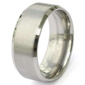  Ashleys Jewelry 9mm Beveled Titanium Band with a Brushed 