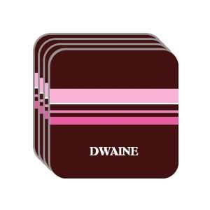 Personal Name Gift   DWAINE Set of 4 Mini Mousepad Coasters (pink 