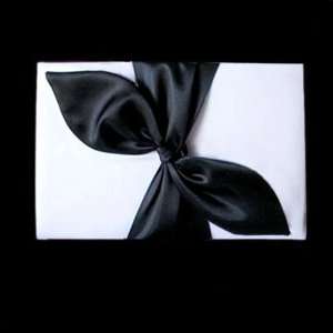    Black Satin Bow White Reception Guest Book: Office Products