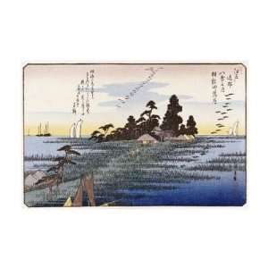   Utagawa Hiroshige   Descending Geese At Haneda Giclee: Home & Kitchen