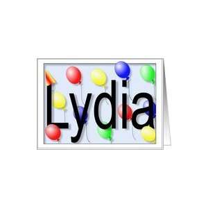  Lydias Birthday Invitation, Party Balloons Card Toys 