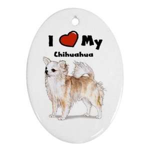  I Love My Chihuahua Ornament (Oval)