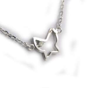  Necklace silver Papillon white. Jewelry