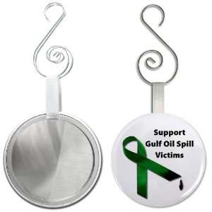 SUPPORT GULF bp OIL SPILL VICTIMS Relief 2.25 inch Glass Mirror Backed 