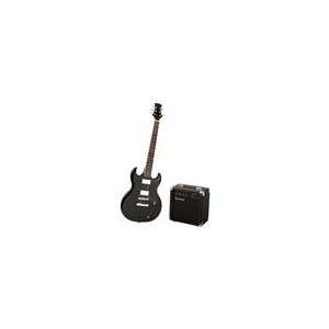  Silvertone Rockit 21 Electric Guitar Package, Liquid Black 