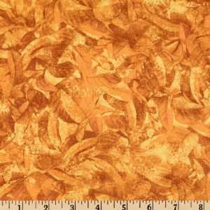  45 Wide Autumn Leaves Packed Leaves Amber Fabric By The 