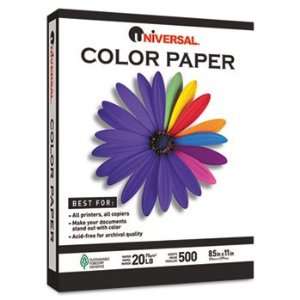  Universal 11201   Colored Paper, 20lb, 8 1/2 x 11, Canary 