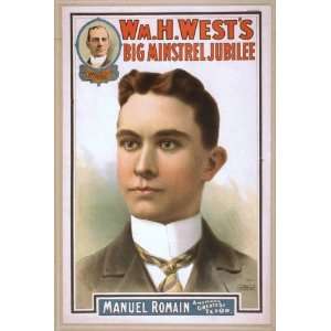 Poster Wm. H. Wests Big Minstrel Jubilee 1900 