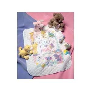  Cute Or What? Baby Quilt Stamped Cross Stitch Kit 