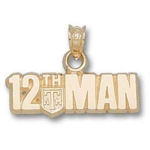   Solid 10K Gold THE 12TH MAN Horizontal Pendant