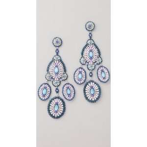  Miguel Ases Bead & Crystal Chandelier Earrings: Jewelry