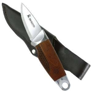 Brusletto Knives 15802 Fjord Fixed Blade Knife with Mahogany Wood 