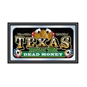   Texas Hold em Framed Poker Mirror   DEAD MONEY: Patio, Lawn & Garden