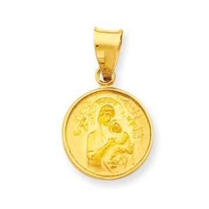  18kt Yellow Gold Our Lady of Perpetual Help Medal Pendant 