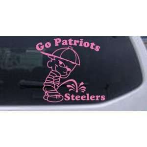Pink 16in X 17.2in    Go Patriots Pee On Steelers Car Window Wall 