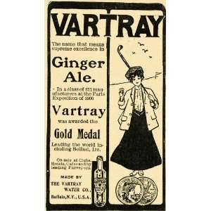 1901 Ad Vartray Water Buffalo New York Harvard Lampoon Golf Gold Medal 