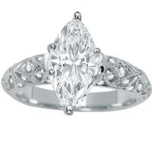 1.24 Carat Pave set Round Diamond Ring: Jewelry
