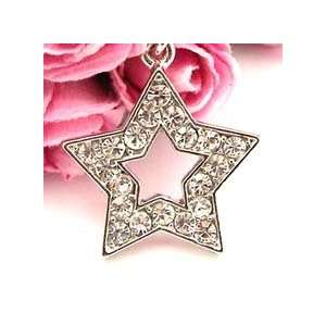  Clear Line Star Cell Phone Charm Strap Cubic Stone: Cell 