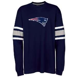  New England Patriots End of Line Long Sleeve Top: Sports 