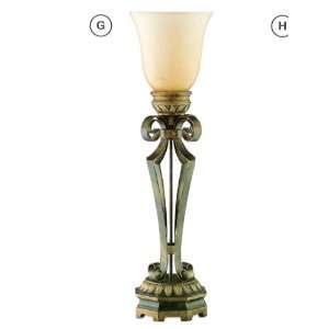 All new item Traditional style torch lamp with frosted glass top in an 