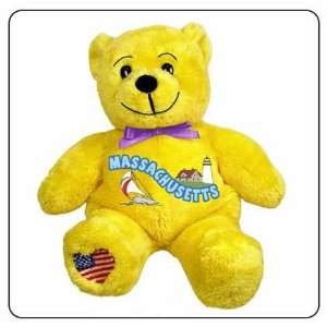   Massachusetts Symbolz Plush Yellow Bear Stuffed Animal Toys & Games