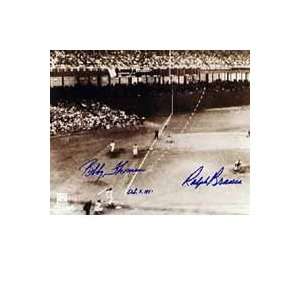  MLB Dodgers/Giants Branca Thomson Autographed Plaque 