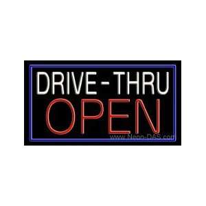  Drive Thru Open Outdoor Neon Sign 20 x 37