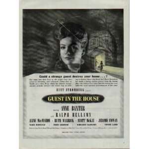 1944 Movie Ad, GUEST IN THE HOUSE, featuring Anne Baxter, with Ralph 