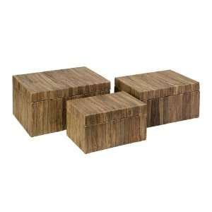  Set of 3 Central American Pressed Water Hyacinth Wood 