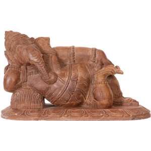  A Restful Ganesha   South Indian Temple Wood Carving 