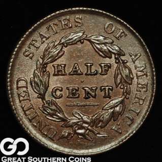 1829 Classic Head Half Cent CHOICE BU++ ** BEAUTIFUL  