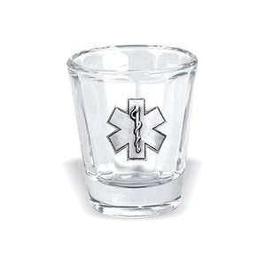  Shot Glass with Pewter EMS Star of Life Emblem Everything 