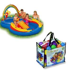  Intex 117 by 76 by 53 Inch Rainbow Ring Pool Play Center 