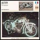 Motorcycle Info Card 1928 Alcyon 350 Supersport Zurcher