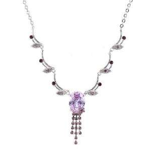   Necklace with Purple Swarovski Crystals (3717): Glamorousky: Jewelry