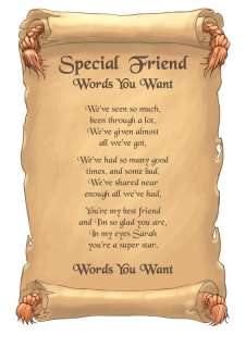 Special Friend Survival Personalised Poem Gift  