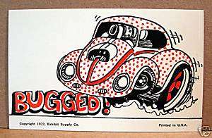 Old VW Bug Odd Rod Type Weirdo Car Exhibit Supply Card  