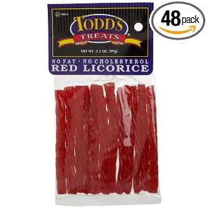 Todds Treats Red Licorice, 3.5 Ounce: Grocery & Gourmet Food