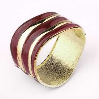 Fashion Party Bracelet,Red And Goldtone Alloy Cuff  