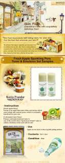 SKINFOOD] FRESH APPLE Sparkling Pore Toner & Emulsion   2pcs Samples 