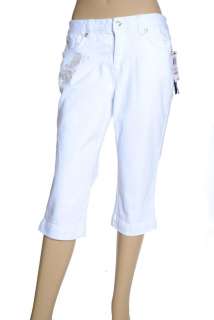 NEW INC Embroidered Skimmer Capri Jeans Sz 8 10 14 $80  