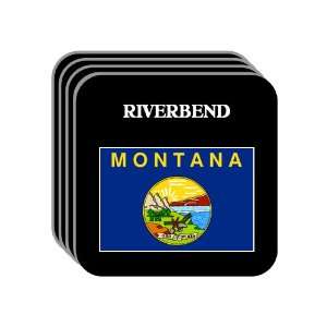   State Flag   RIVERBEND, Montana (MT) Set of 4 Mini Mousepad Coasters