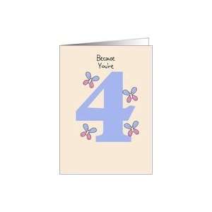  4 Year Old Birthday Card   Butterflies Card Toys & Games