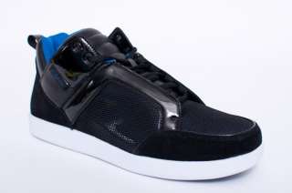 NEW MENS CADILLAC RANT BLACK ROYAL BLUE PATENT LEATHER SNEAKERS SHOES 